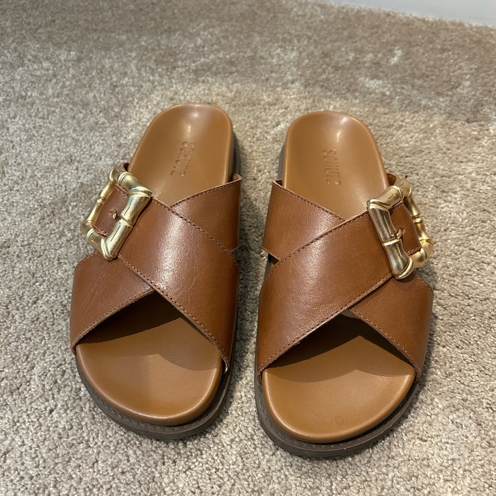 Schutz Enola Crossbed Sandals Size 7B